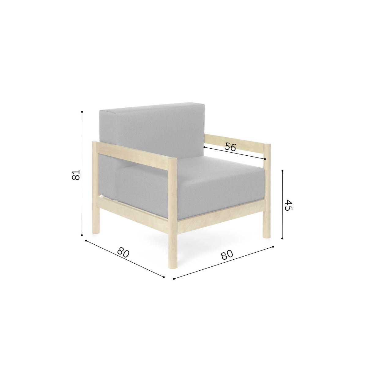 1-seater rahu sofa dimensions